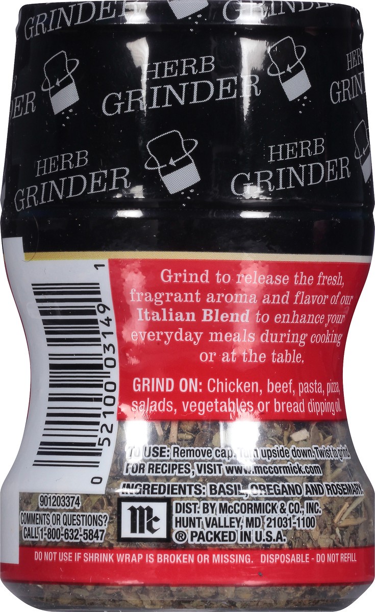 slide 5 of 7, McCormick Italian Blend Herb Grinder, 0.46 oz, 0.46 oz