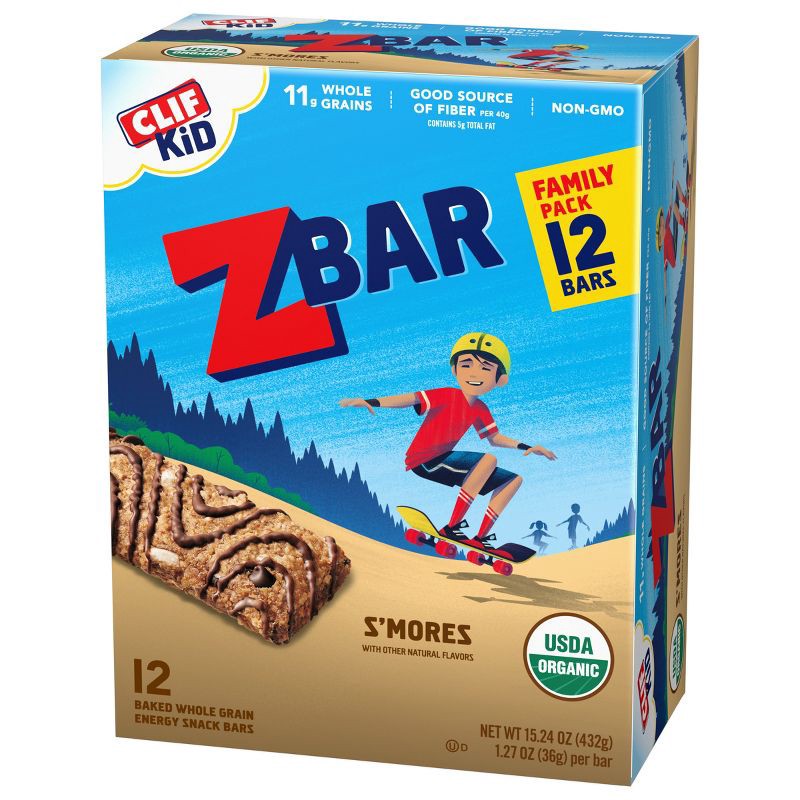 slide 5 of 12, CLIF Kid ZBAR Organic S'Mores Snack Bars - 15.24oz/12ct, 15.24 oz, 12 ct