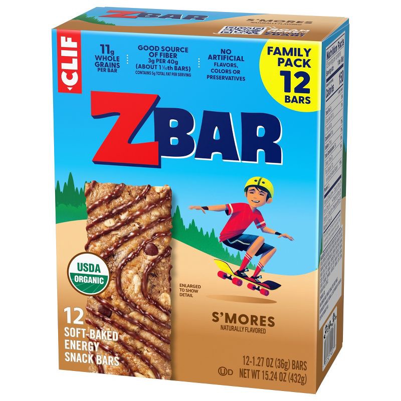 slide 9 of 13, CLIF KID ZBAR S'mores Granola Bar Organic - 15.24oz/12pk, 15.24 oz, 12 ct