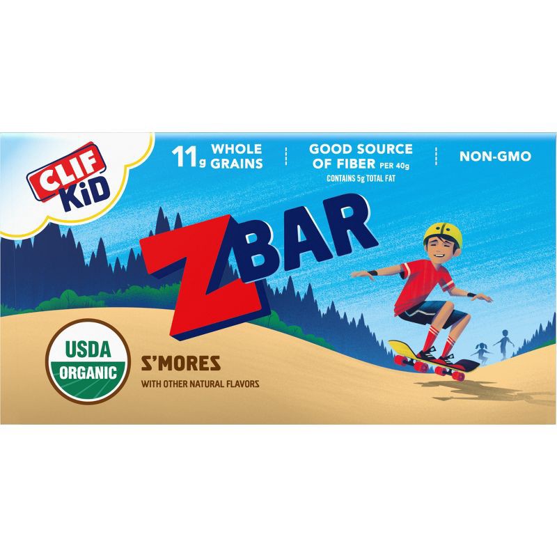 slide 9 of 12, CLIF Kid ZBAR Organic S'Mores Snack Bars - 15.24oz/12ct, 15.24 oz, 12 ct