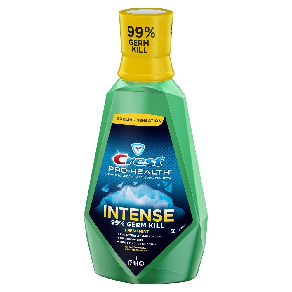 slide 4 of 9, Crest Pro-Health Intense Fresh Mint Mouthwash, 33.8 fl oz