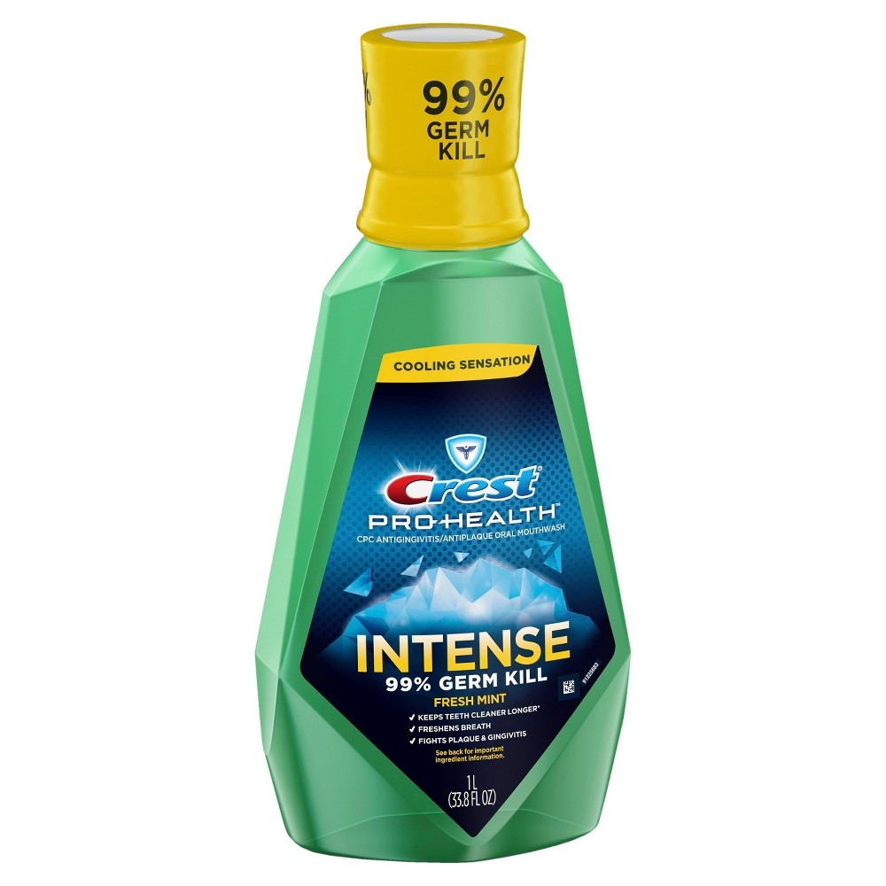 slide 6 of 9, Crest Pro-Health Intense Fresh Mint Mouthwash, 33.8 fl oz