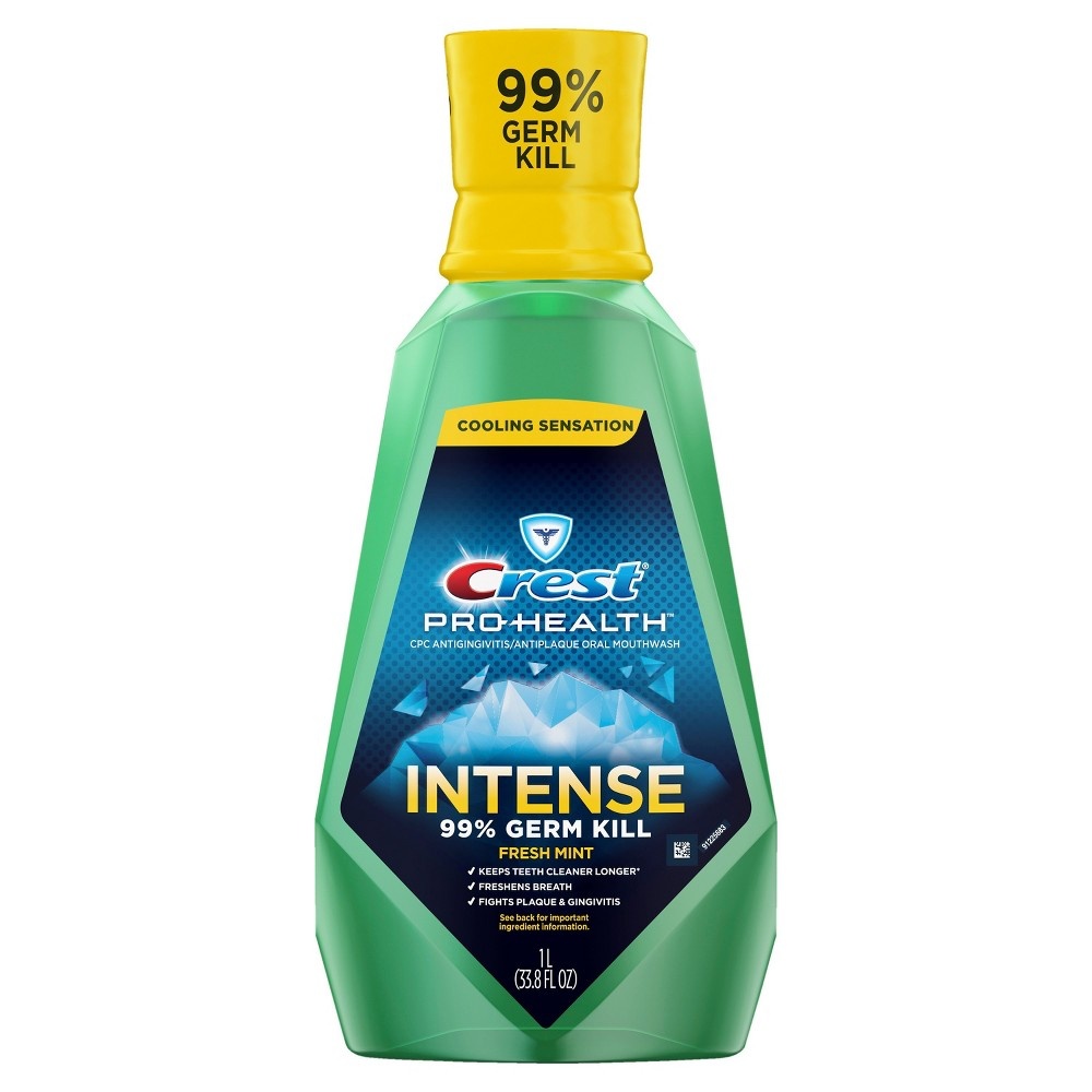 slide 8 of 9, Crest Pro-Health Intense Fresh Mint Mouthwash, 33.8 fl oz