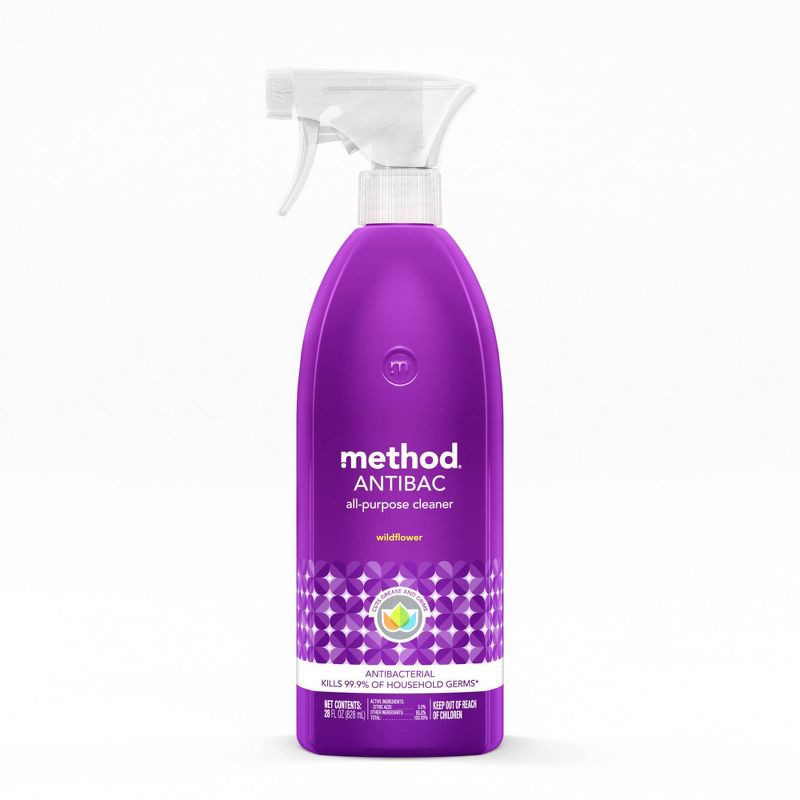 slide 1 of 5, Method Cleaning Products Antibacterial Cleaner Wildflower Spray Bottle 28 fl oz, 28 fl oz