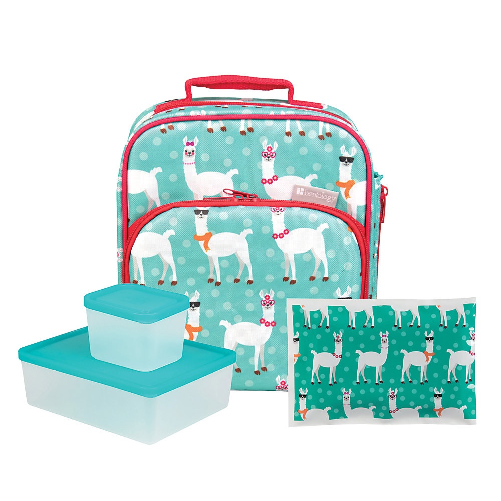 slide 1 of 1, Bentology 4-Piece Lunch Kit, Llama, Turquoise, 1 ct