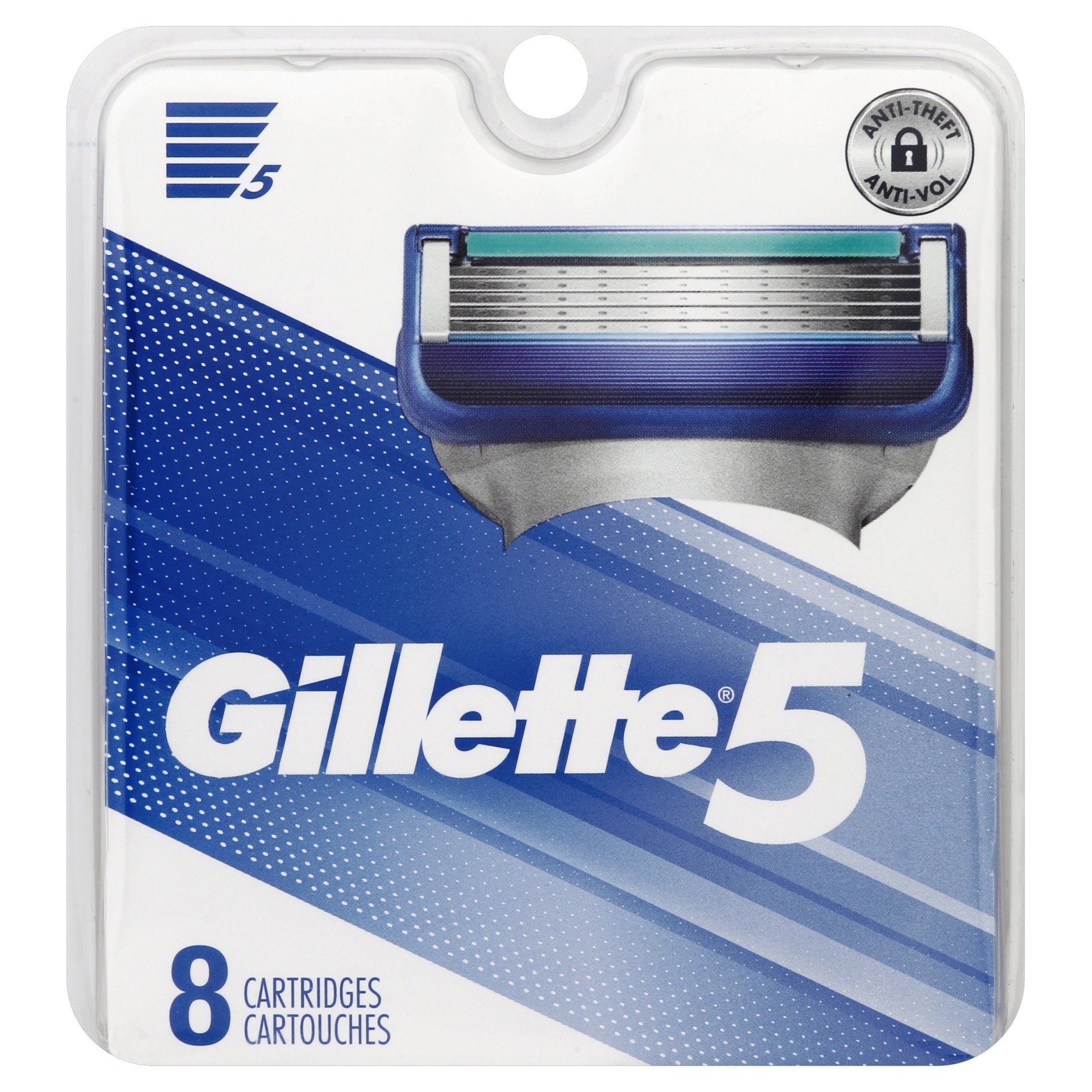 slide 1 of 7, Gillette5 Men's Razor Blade Refills, 8 ct