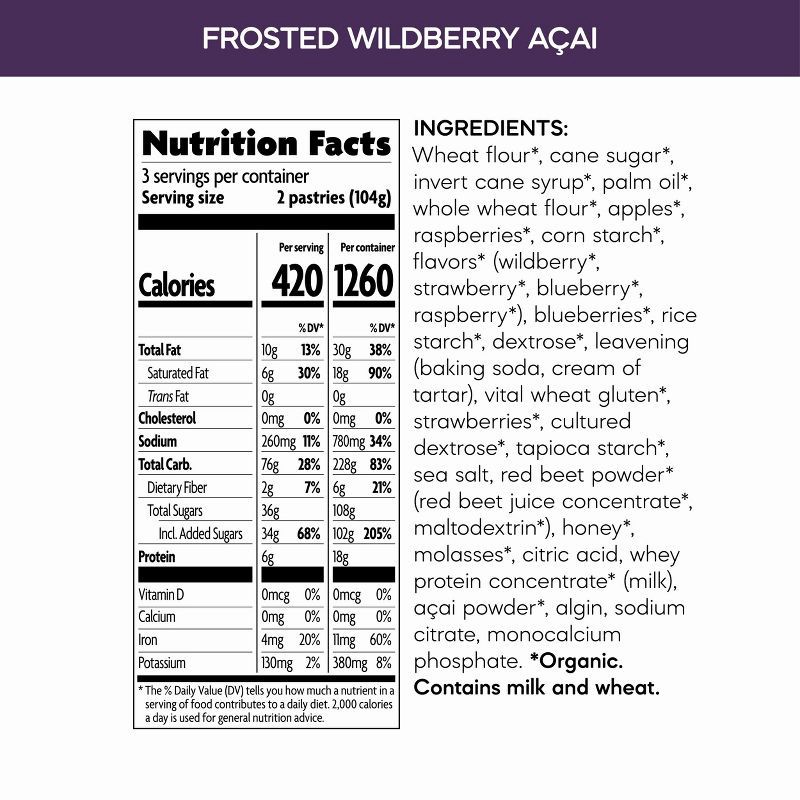 slide 4 of 4, Nature's Path Organic Toaster Pastries Frosted Wildberry Acai - 6ct, 6 ct