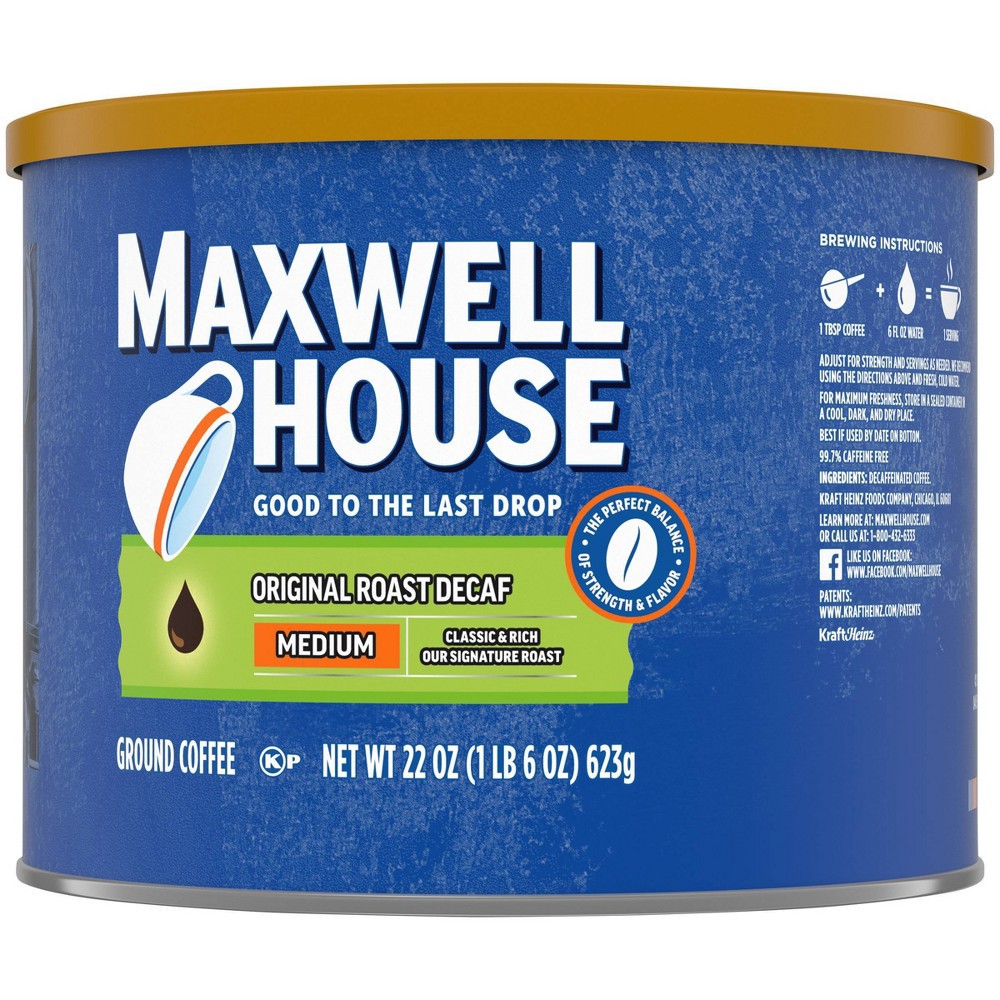 slide 2 of 8, Maxwell House Original Medium Roast Ground Coffee - Decaf - 22oz, 22 oz