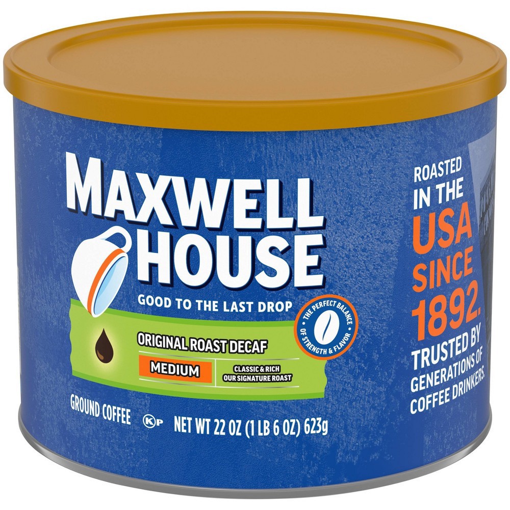 slide 4 of 8, Maxwell House Original Medium Roast Ground Coffee - Decaf - 22oz, 22 oz