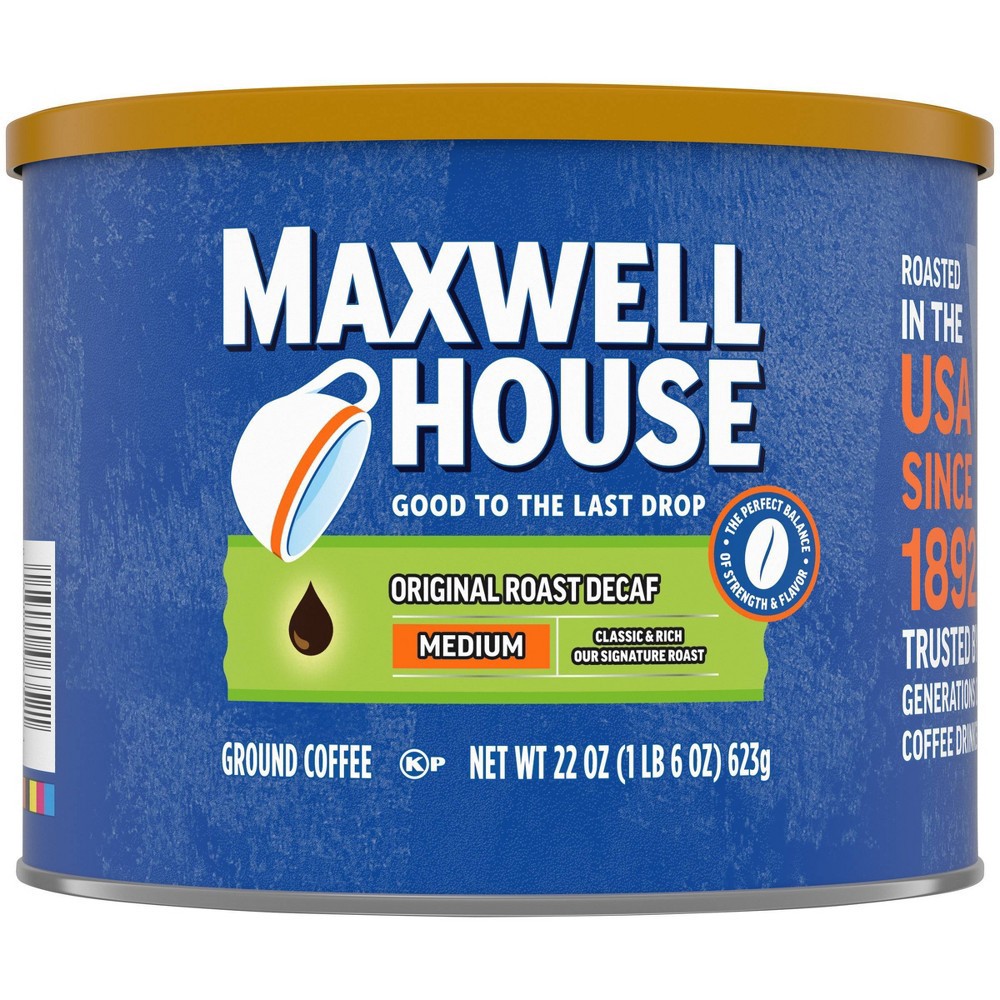 slide 5 of 8, Maxwell House Original Medium Roast Ground Coffee - Decaf - 22oz, 22 oz