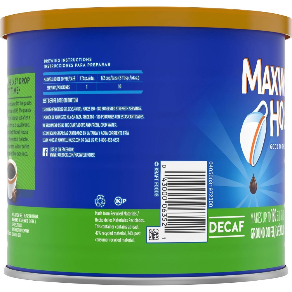 slide 8 of 8, Maxwell House Original Medium Roast Ground Coffee - Decaf - 22oz, 22 oz