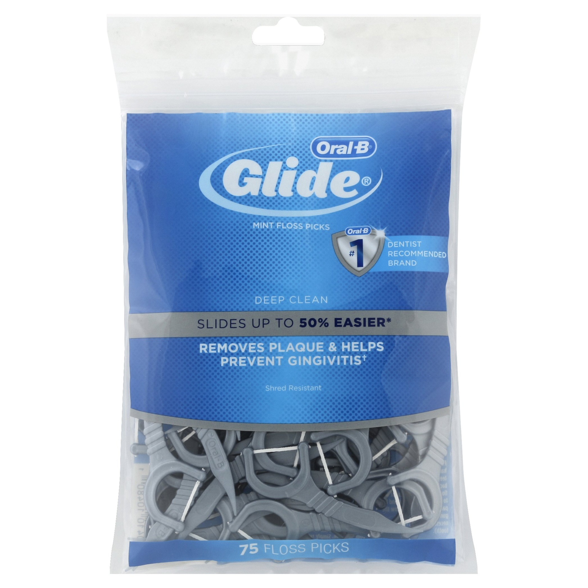 slide 1 of 2, Oral-B Glide Deep Clean Floss Picks, 75 ct