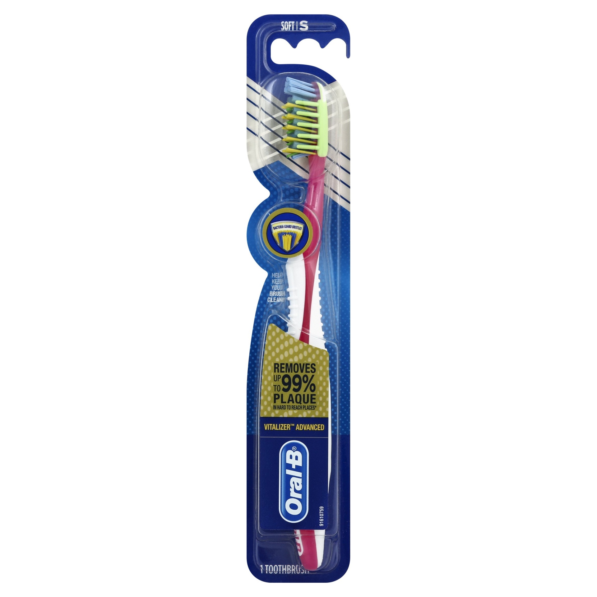 slide 1 of 9, Oral-B Pro Health Vitalizer Advanced Manual Toothbrush, 1 ct