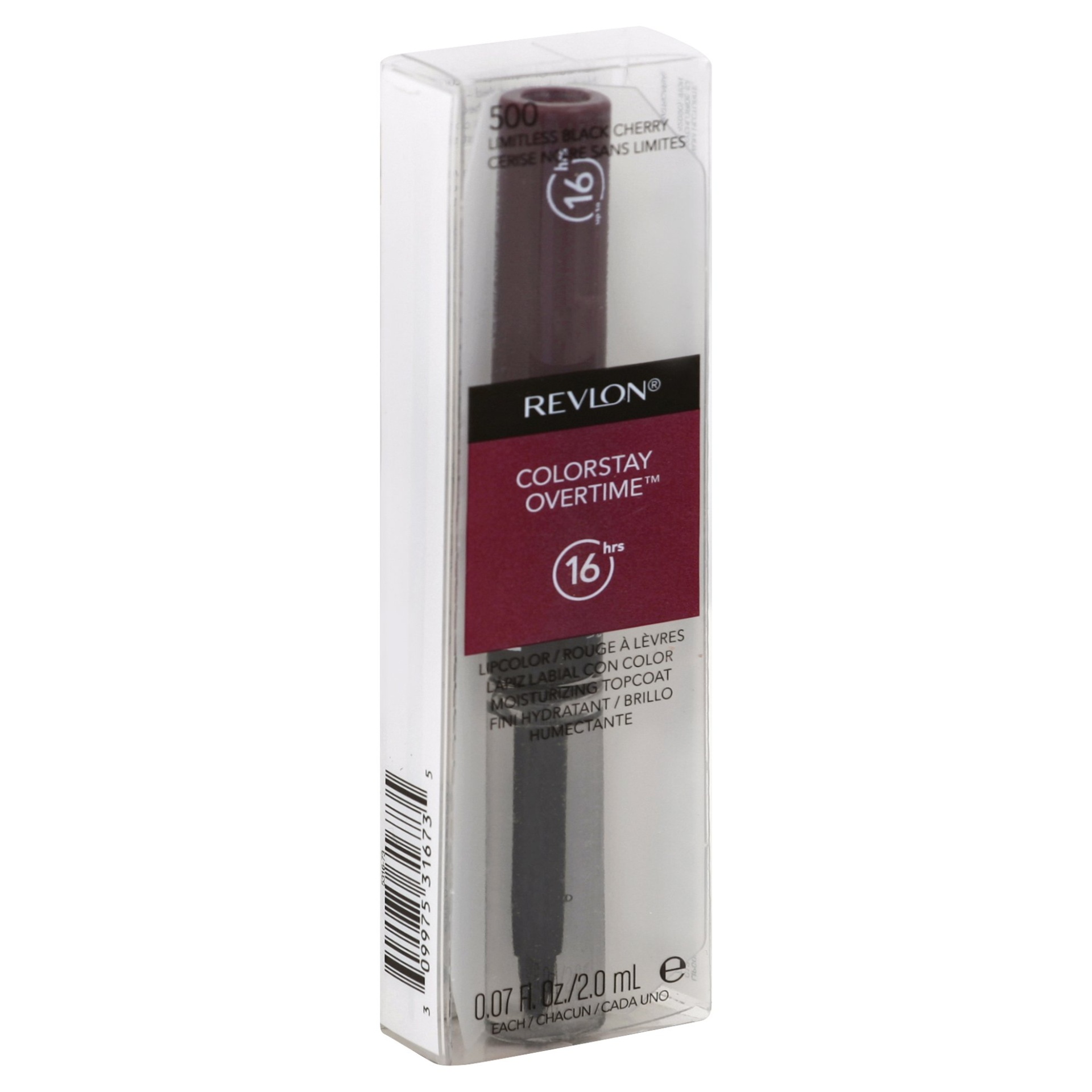 slide 1 of 3, Revlon ColorStay Overtime Lipcolor - 500 Limitless Black Cherry, 1 ct