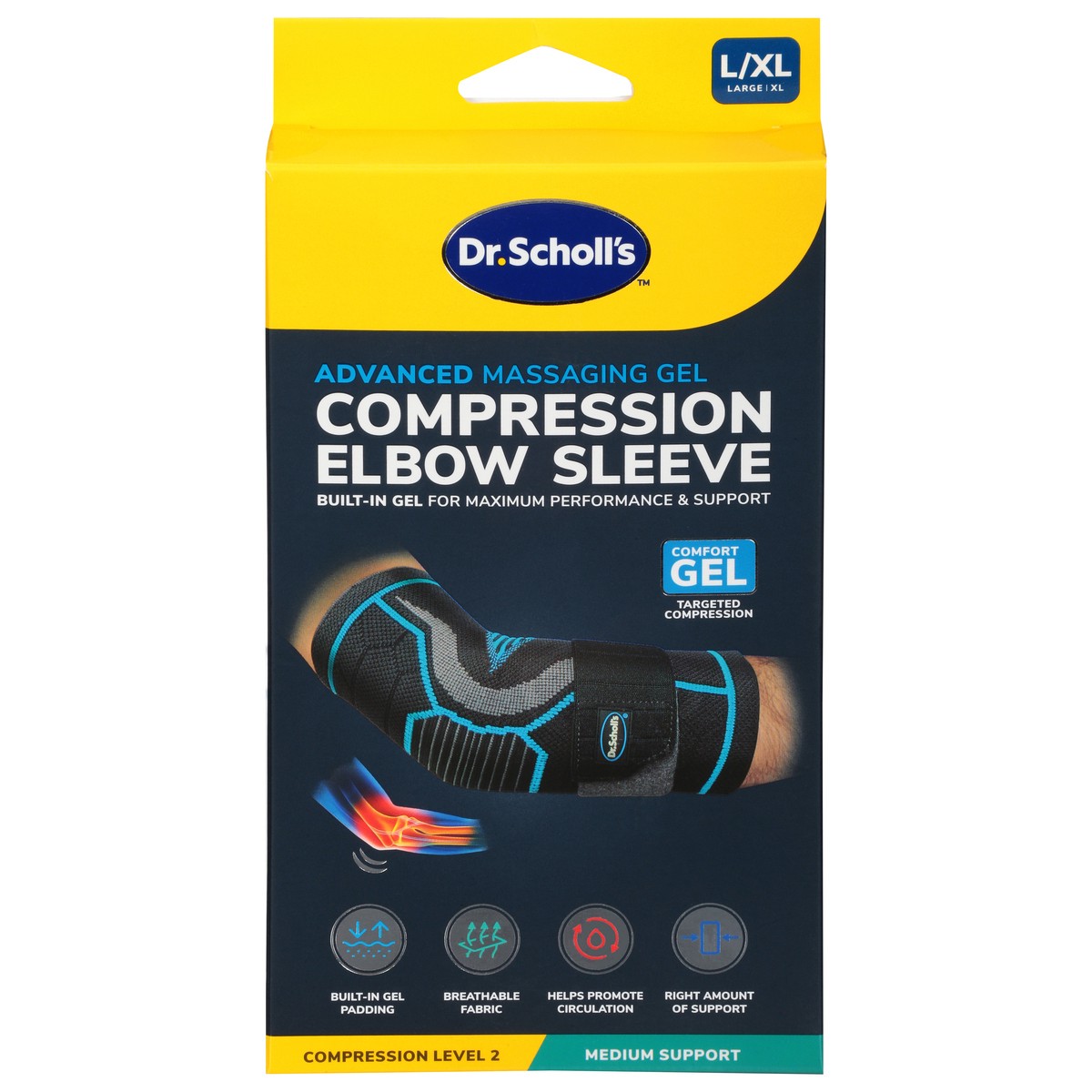 slide 1 of 3, Dr. Scholl's L/XL Compression Elbow Sleeve 1 ea, 1 ct