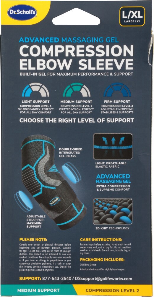 slide 3 of 3, Dr. Scholl's L/XL Compression Elbow Sleeve 1 ea, 1 ct