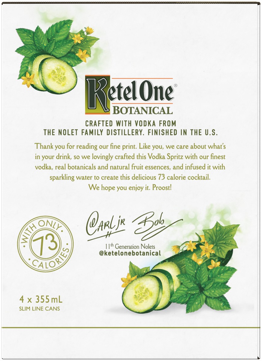 slide 3 of 5, Ketel One Botanical Vodka Spritz Cucumber & Mint, 4 ct; 12 oz