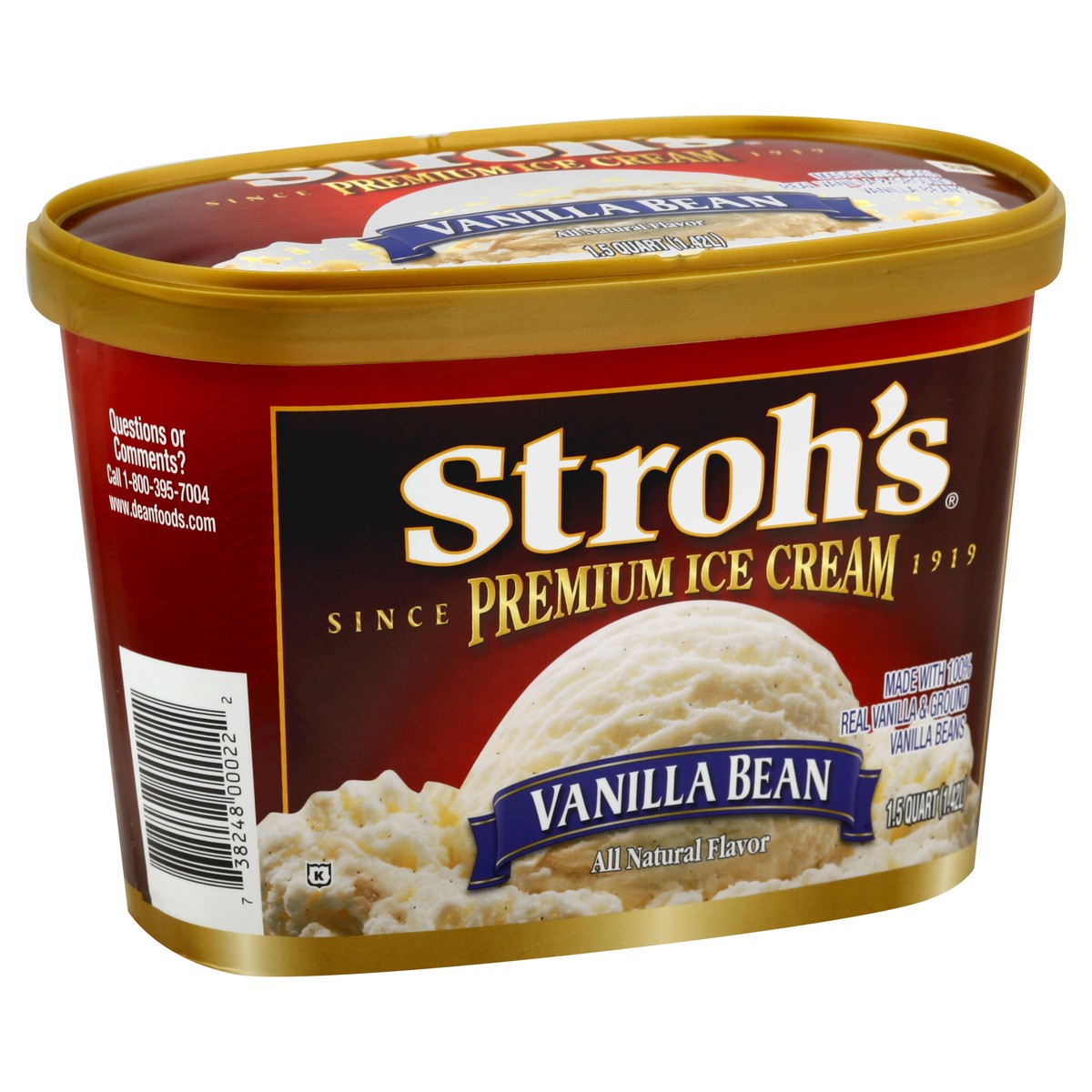 slide 2 of 5, STROHS Stroh's Vanilla Bean Ice Cream 48 oz., 48 oz