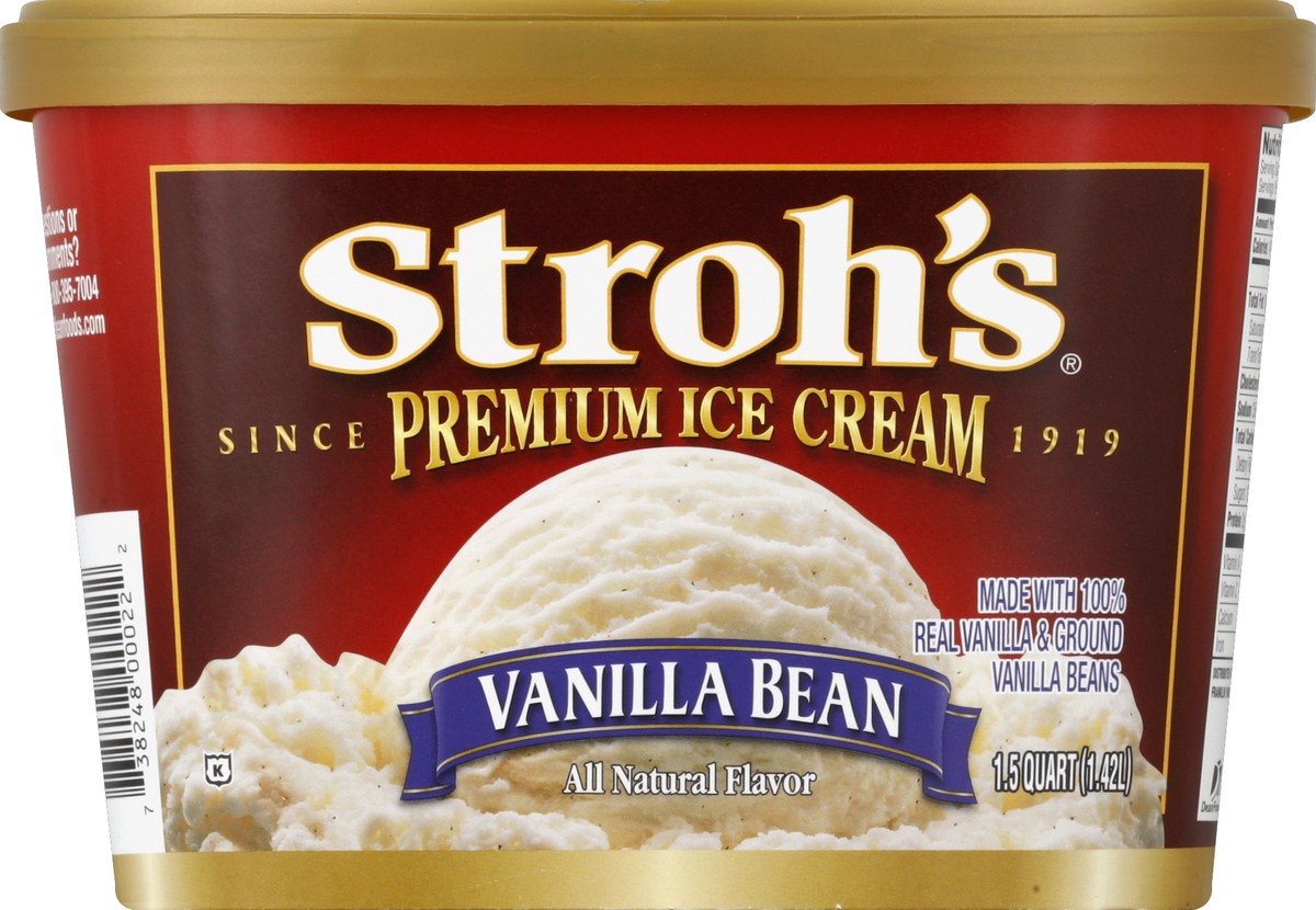 slide 3 of 5, STROHS Stroh's Vanilla Bean Ice Cream 48 oz., 48 oz