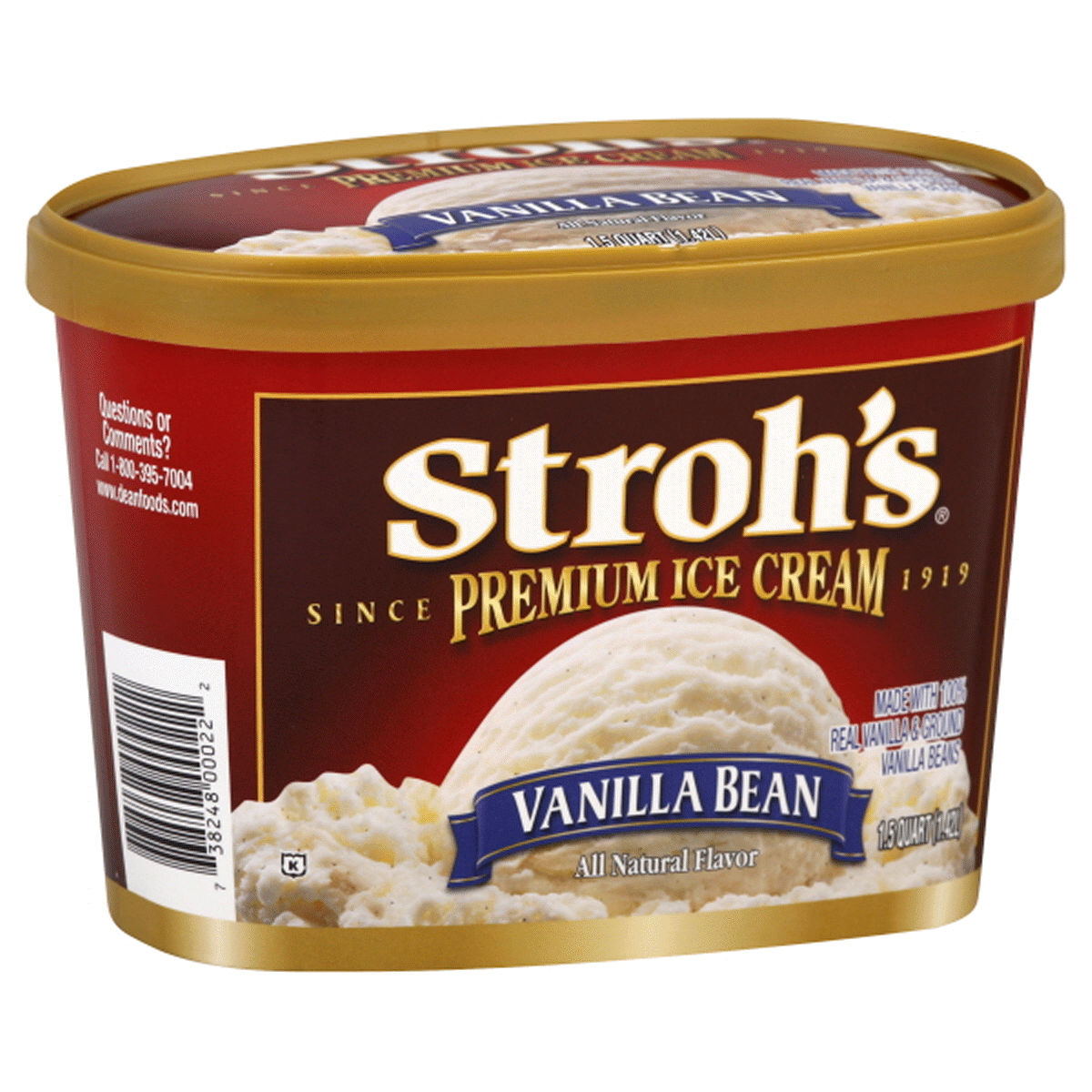 slide 1 of 5, STROHS Stroh's Vanilla Bean Ice Cream 48 oz., 48 oz