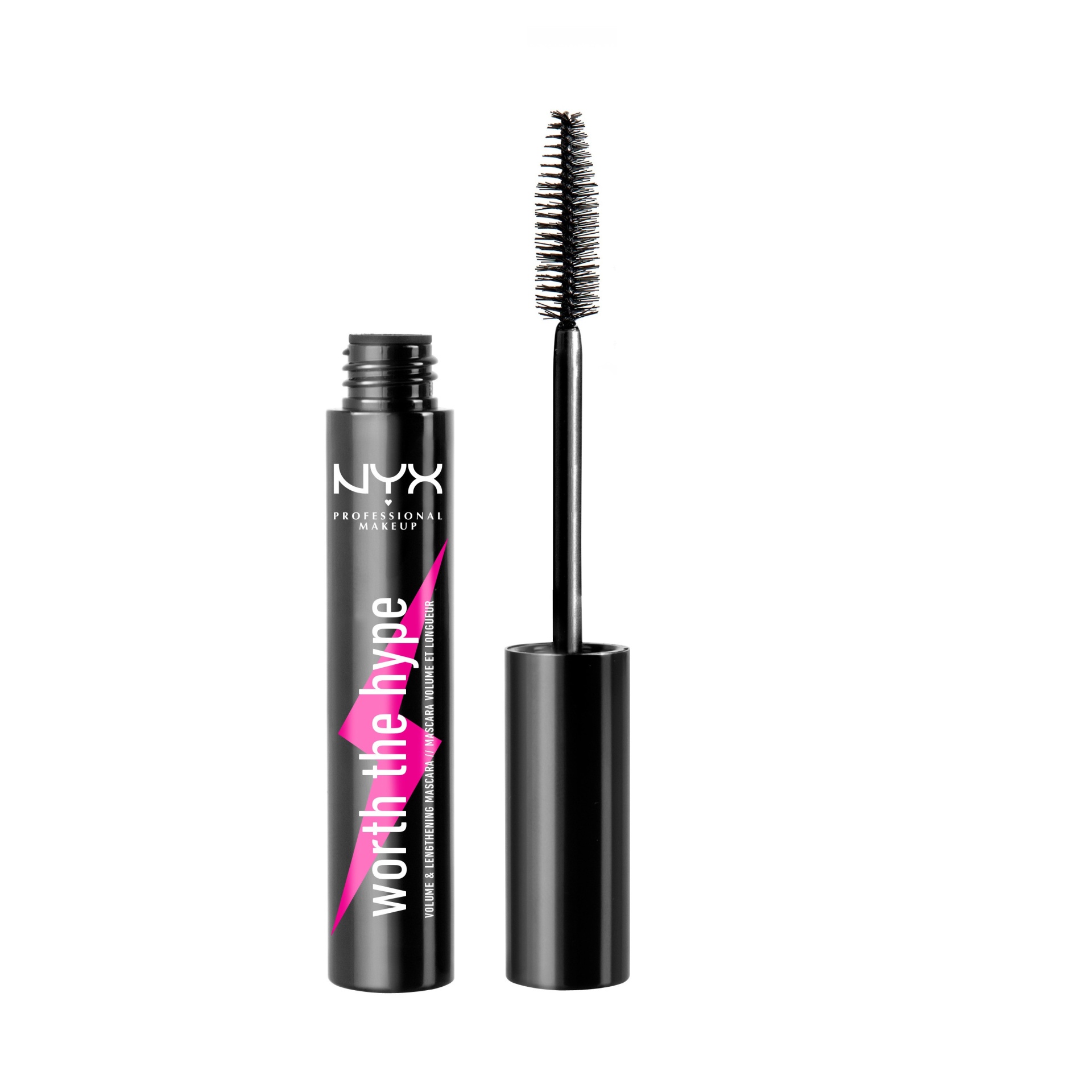 slide 1 of 3, NYX Professional Makeup Worth The Hype Volumizing & Lengthening Mascara Black - 0.23 fl oz, 0.23 fl oz