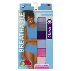 Fruit of the Loom Women's Breathable Cotton-Mesh Brief Underwear, Size: 8