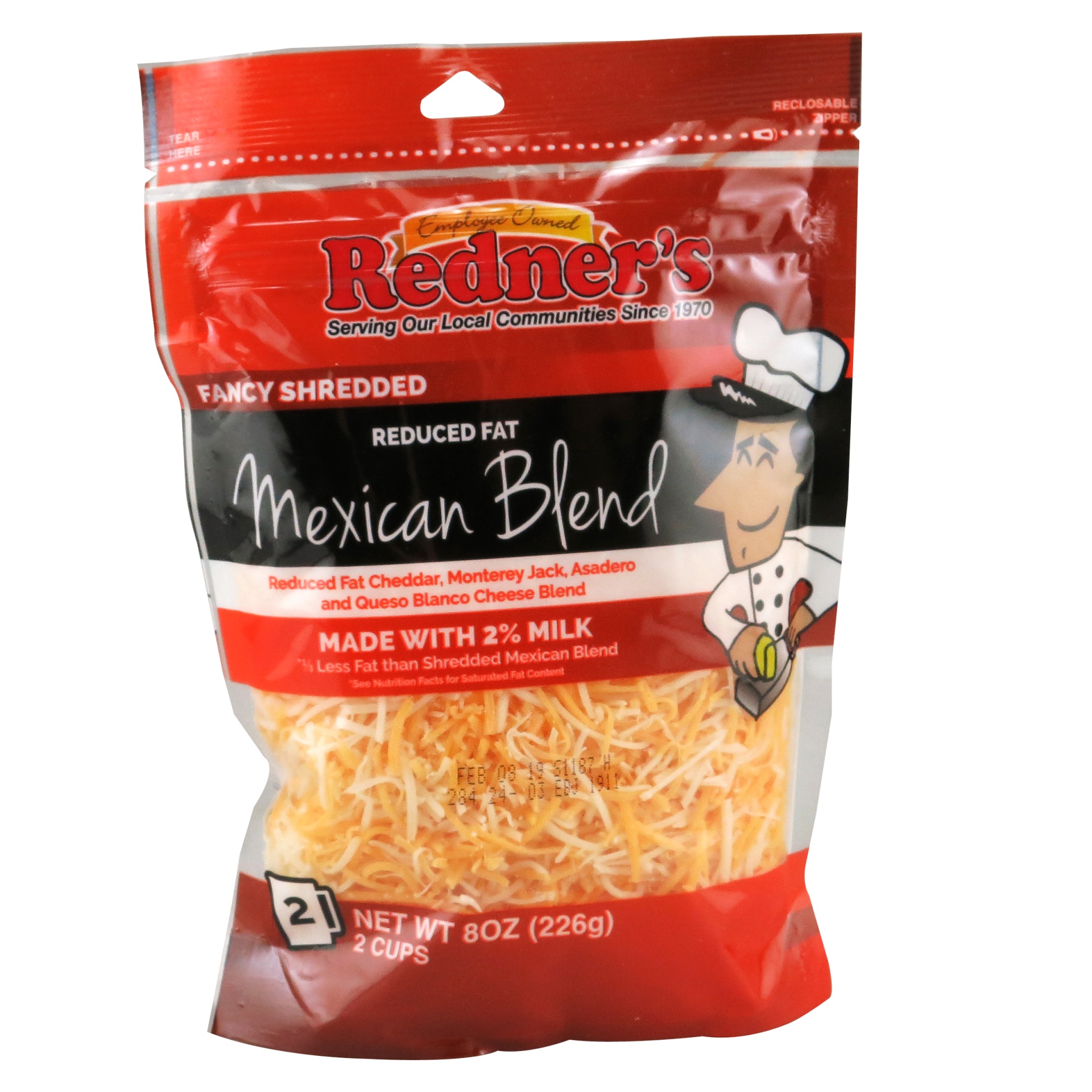 slide 1 of 1, Redner's Shredded Mexican Blend, 8 oz