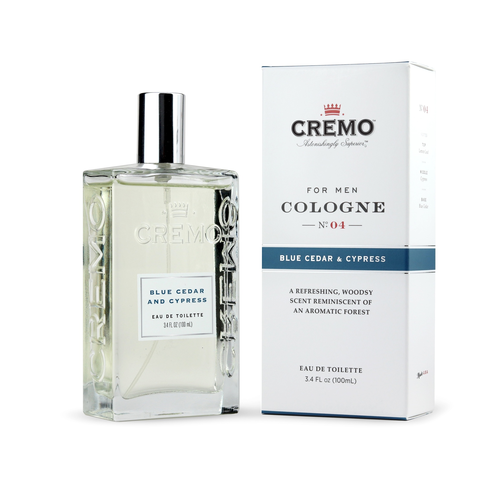 slide 1 of 5, Cremo Blue Cedar and Cypress Men's Spray Cologne - 3.4 fl oz, 3.4 fl oz