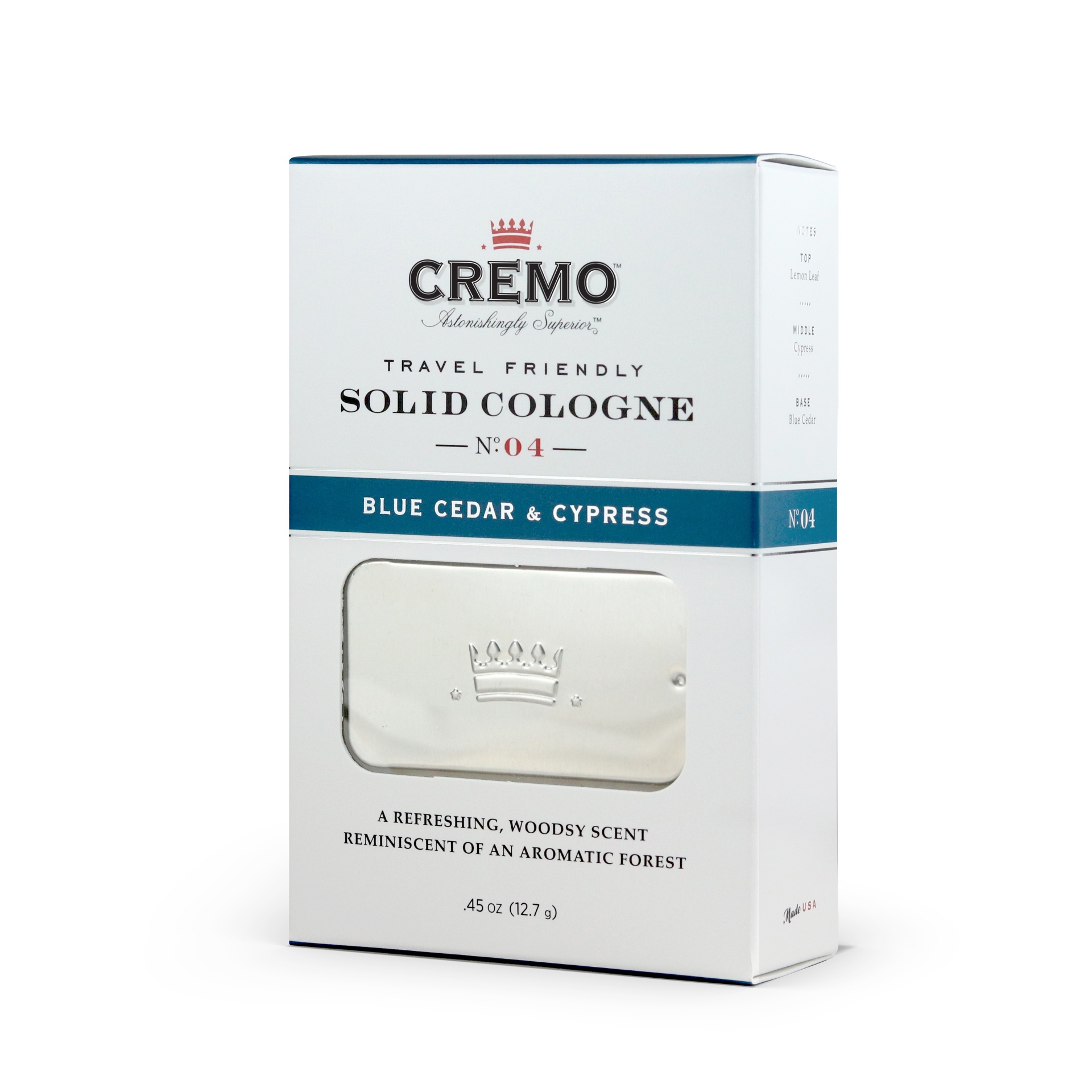 slide 1 of 3, Cremo Solid Cologne Blue Cedar and Cypress, 0.5 fl oz