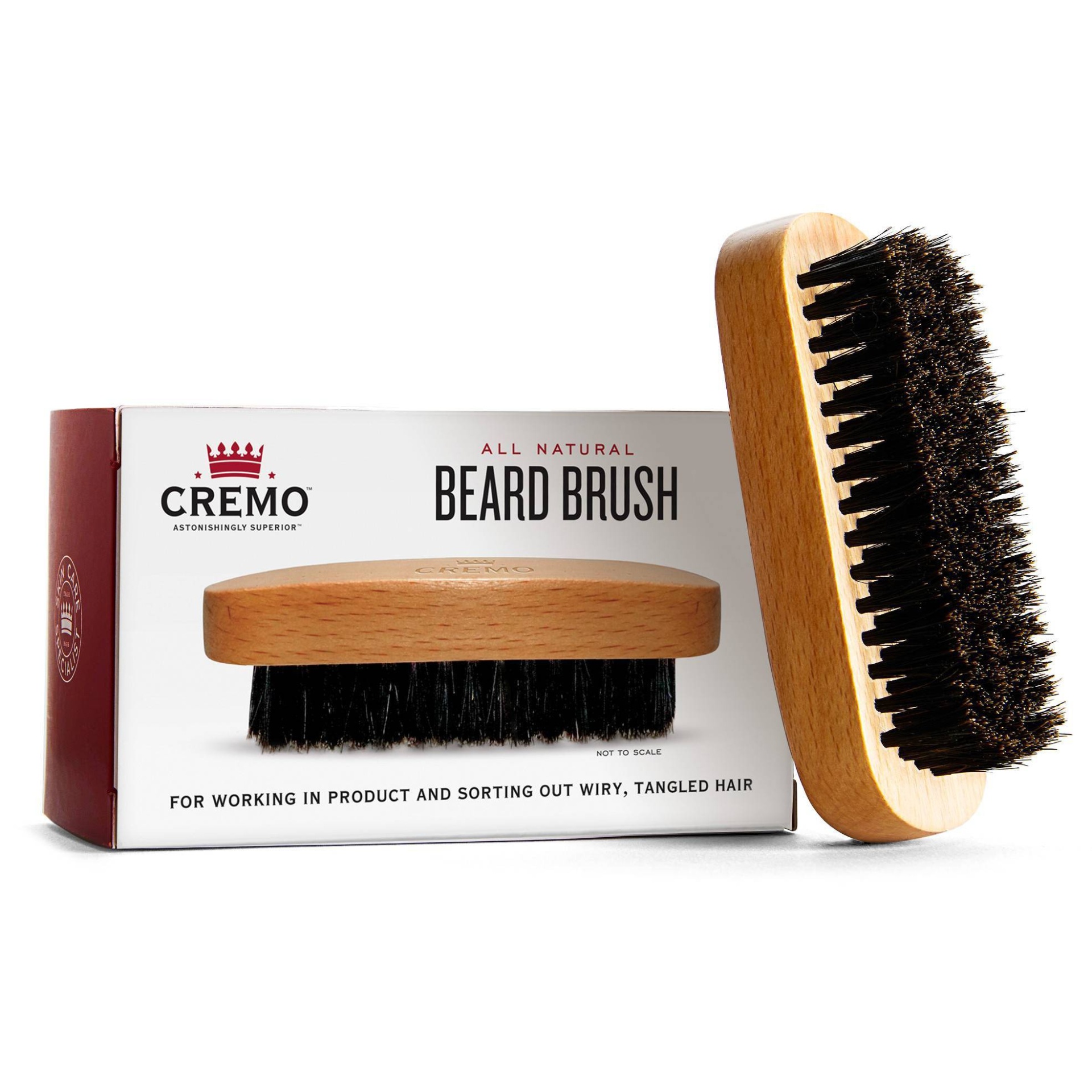 slide 1 of 4, Cremo Premium Boar Bristle Beard Brush with Wood Handle - Shaping & Styling - 1ct, 1 ct