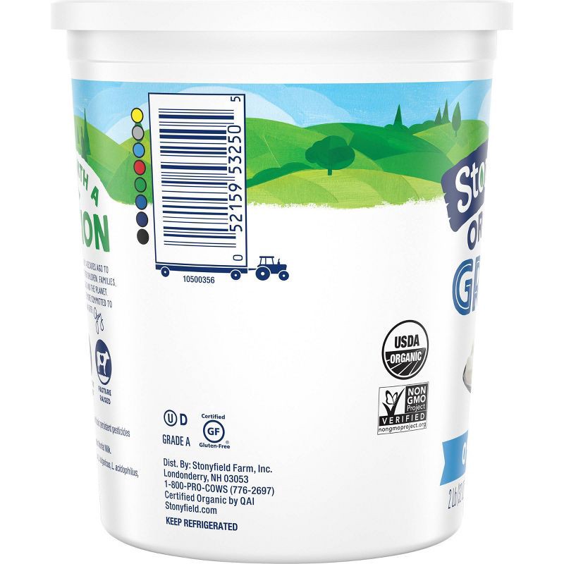 slide 5 of 7, Stonyfield Organic Fat Free Plain Greek Yogurt - 16g Protein 32oz, 16 gram, 32 oz