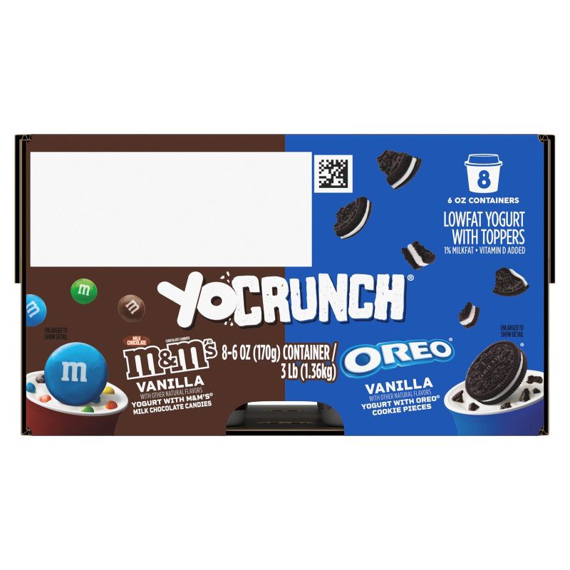 slide 13 of 15, YoCrunch Low Fat Vanilla with OREO and M&Ms Yogurt Variety Pack - 8ct/4oz Cups, 8 ct; 4 oz