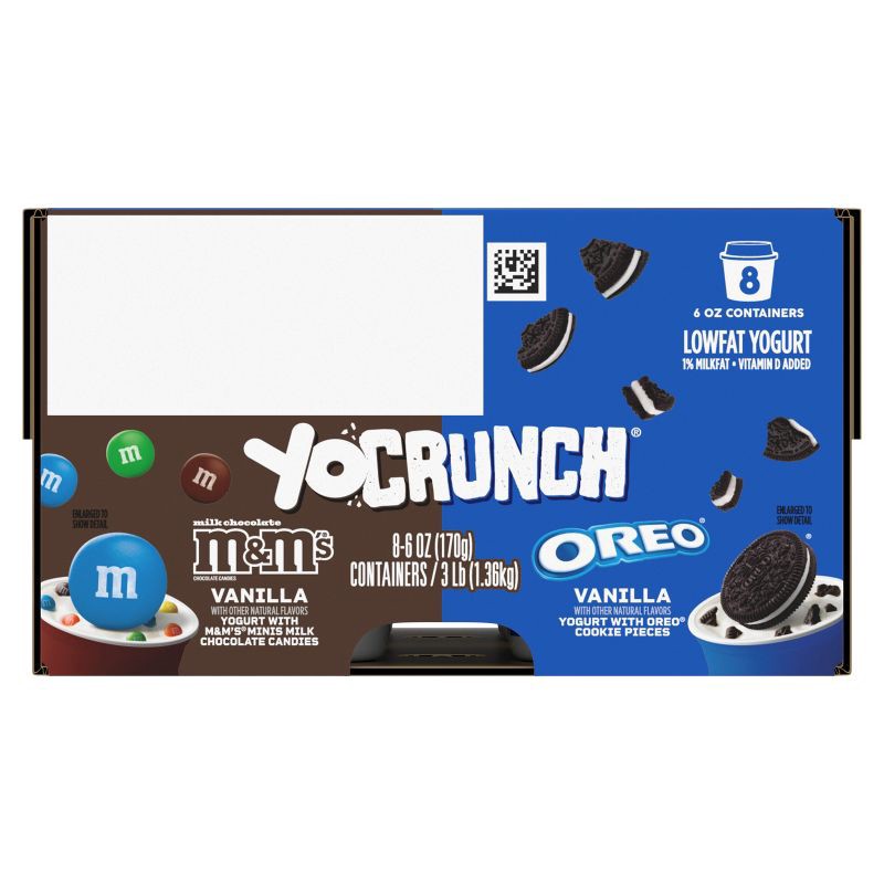 slide 9 of 9, YoCrunch Low Fat Vanilla with OREO and M&Ms Yogurt Variety Pack - 8ct/48oz Cups, 8 ct; 48 oz