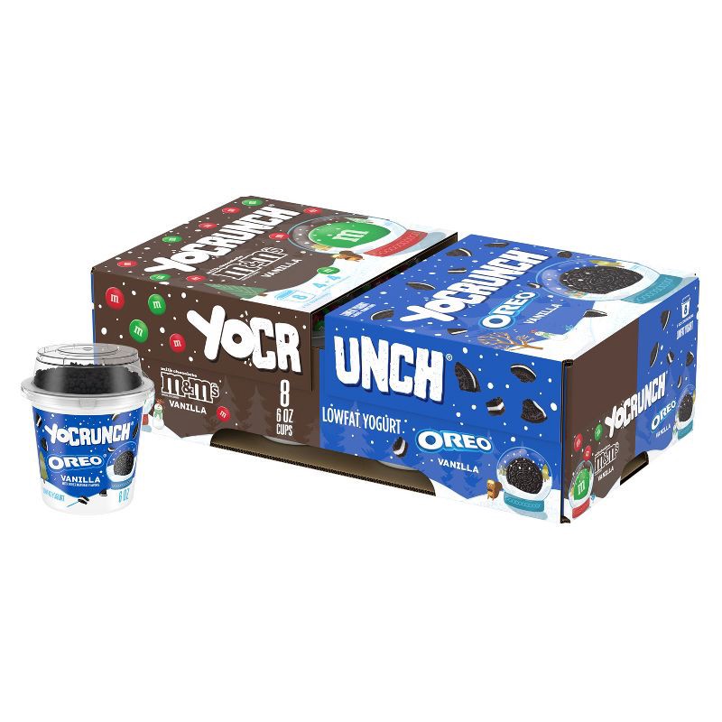 slide 1 of 15, YoCrunch Low Fat Vanilla with OREO and M&Ms Yogurt Variety Pack - 8ct/4oz Cups, 8 ct; 4 oz