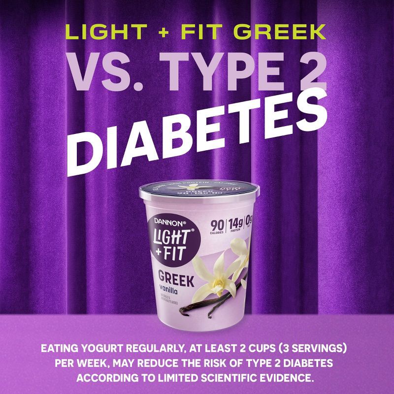 slide 6 of 13, Light + Fit Nonfat Gluten-Free Vanilla Greek Yogurt - 14g Protein 32oz, 14 gram, 32 oz