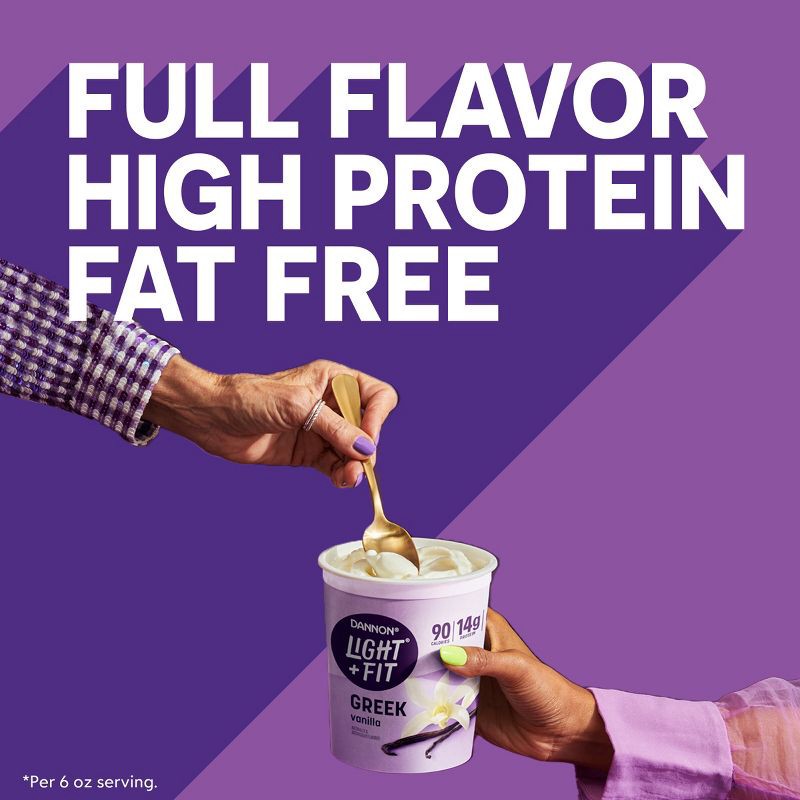 slide 4 of 13, Light + Fit Nonfat Gluten-Free Vanilla Greek Yogurt - 14g Protein 32oz, 14 gram, 32 oz