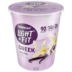 Light + Fit Nonfat Gluten-Free Vanilla Greek Yogurt - 14g Protein 32oz