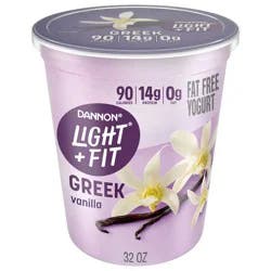 Light + Fit Nonfat Gluten-Free Vanilla Greek Yogurt - 14g Protein 32oz