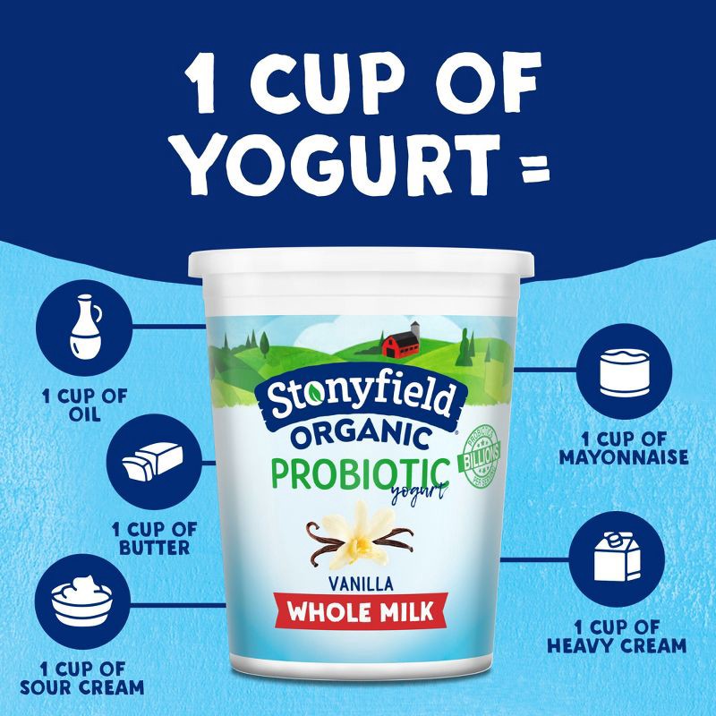 slide 6 of 12, Stonyfield Organic Probiotic Vanilla Whole Milk Yogurt - 32oz, 32 oz