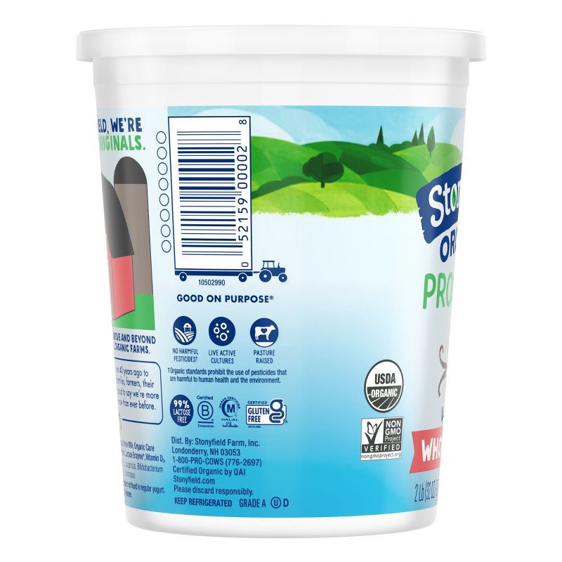 slide 7 of 12, Stonyfield Organic Probiotic Vanilla Whole Milk Yogurt - 32oz, 32 oz