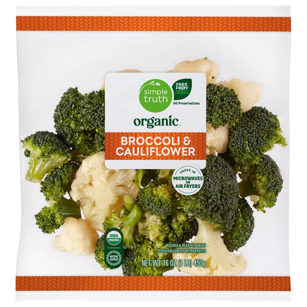slide 1 of 2, Simple Truth Organic Broccoli & Cauliflower, 16 oz