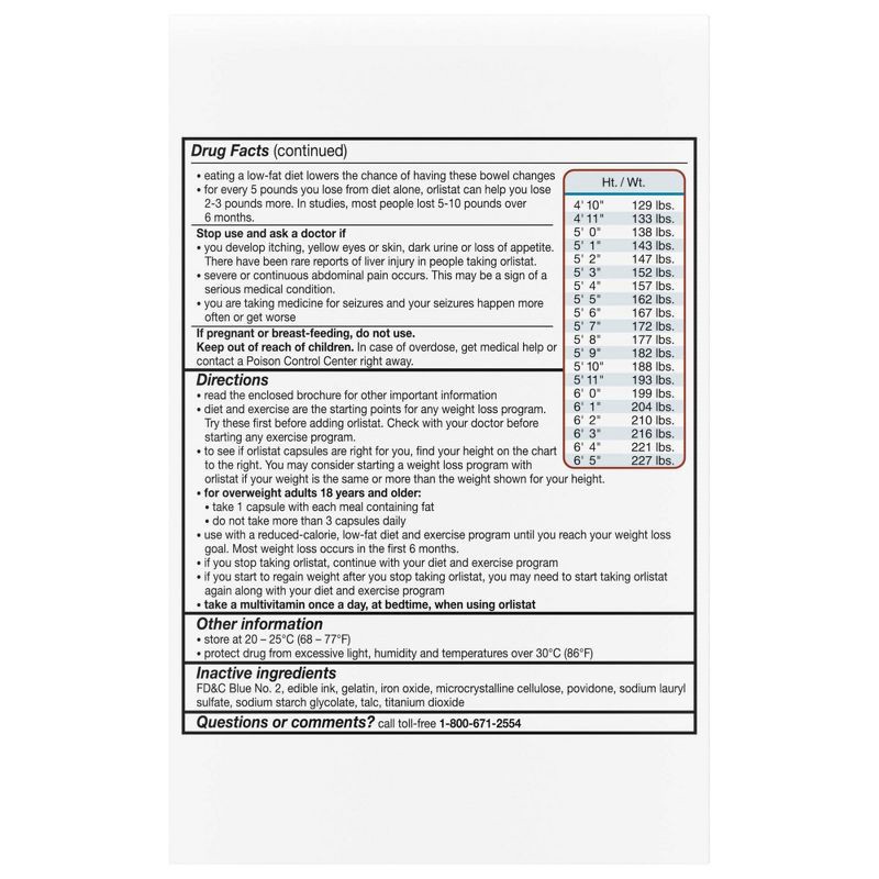 slide 7 of 9, ALLI Orlistat 60 mg Capsules Weight Loss Aid Refill Pack - 120ct, 60 mg, 120 ct