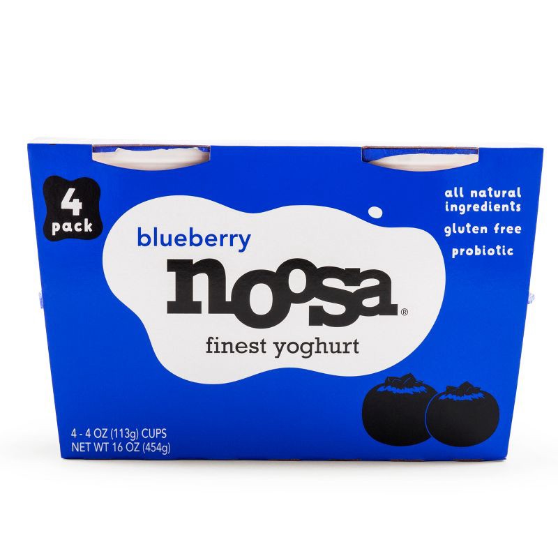 slide 1 of 7, Noosa Blueberry Australian Style Yogurt - 4ct/4oz cups, 4 ct; 4 oz