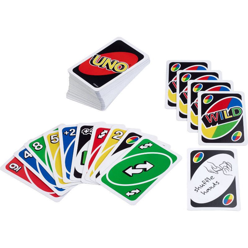 slide 6 of 7, Mattel UNO Card Game for Kids, Adults & Family Game Night, Original Game of Matching Colors & Numbers, 1 ct