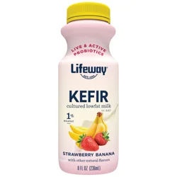Lifeway Kefir, Lowfat Milk, Cultured, Strawberry Banana