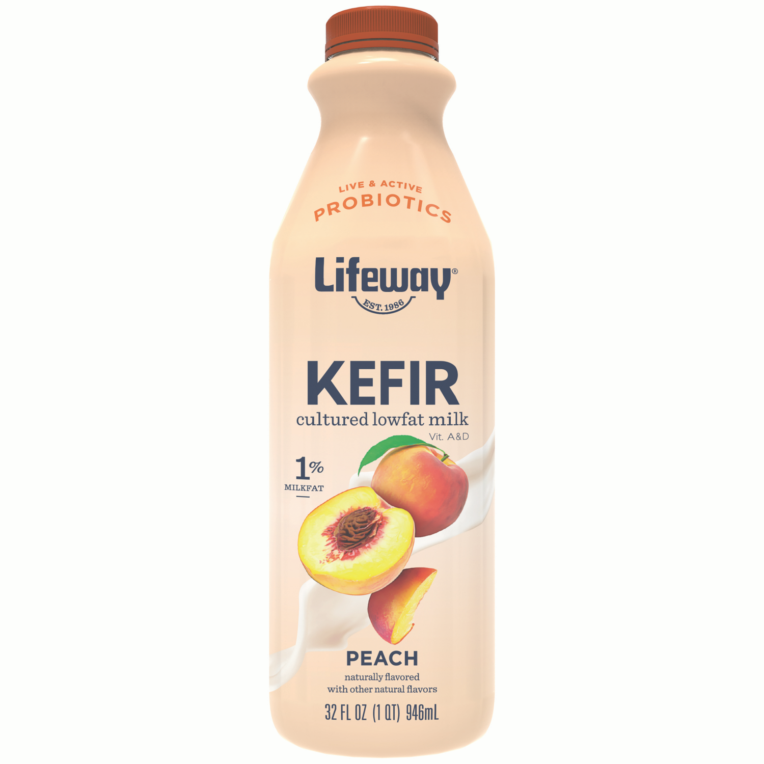 slide 1 of 1, Lifeway Peach Kefir 32 fl oz, 32 fl oz