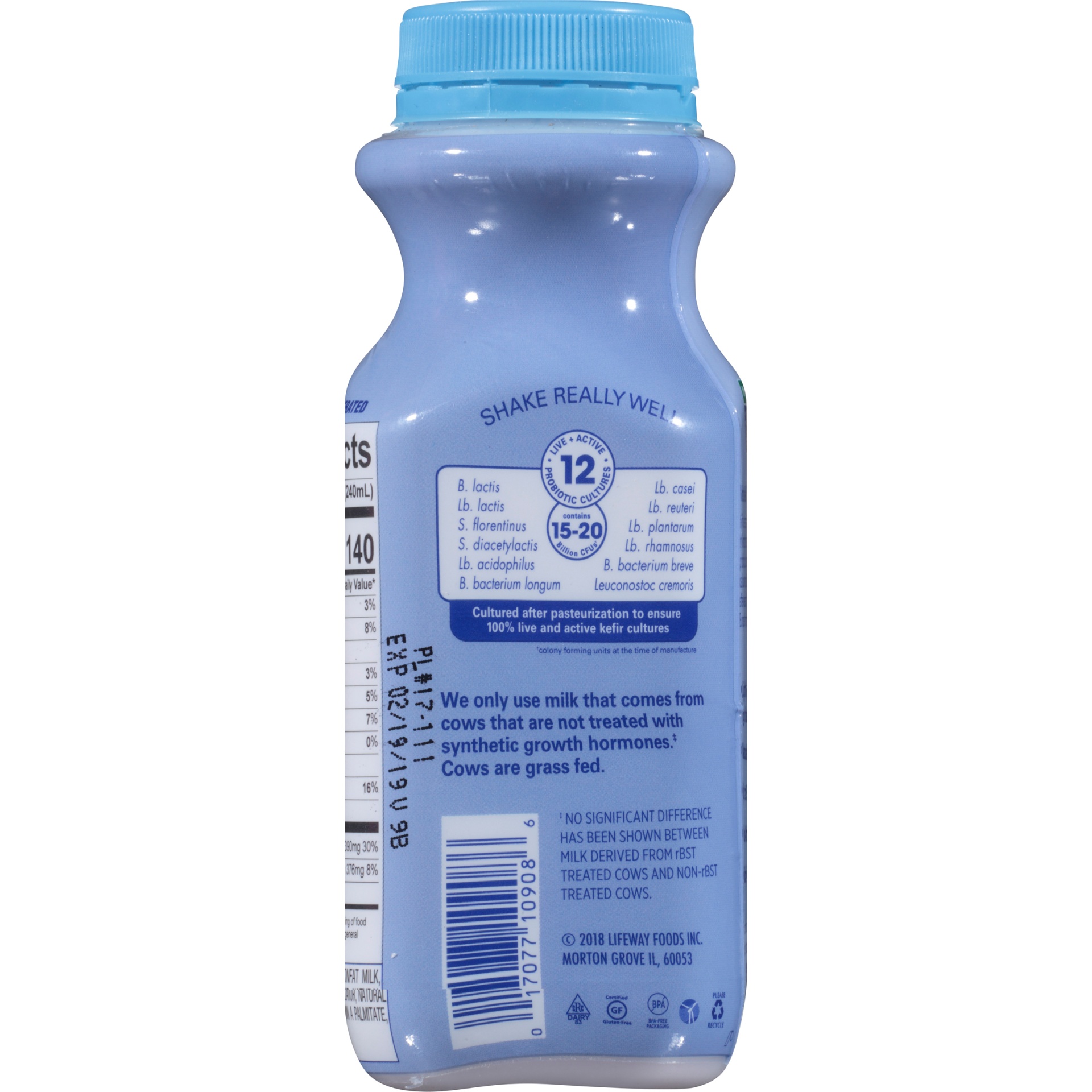 slide 6 of 8, Lifeway Keifir Blueberry Cultured Lowfat Milk Smoothie, 8 fl oz
