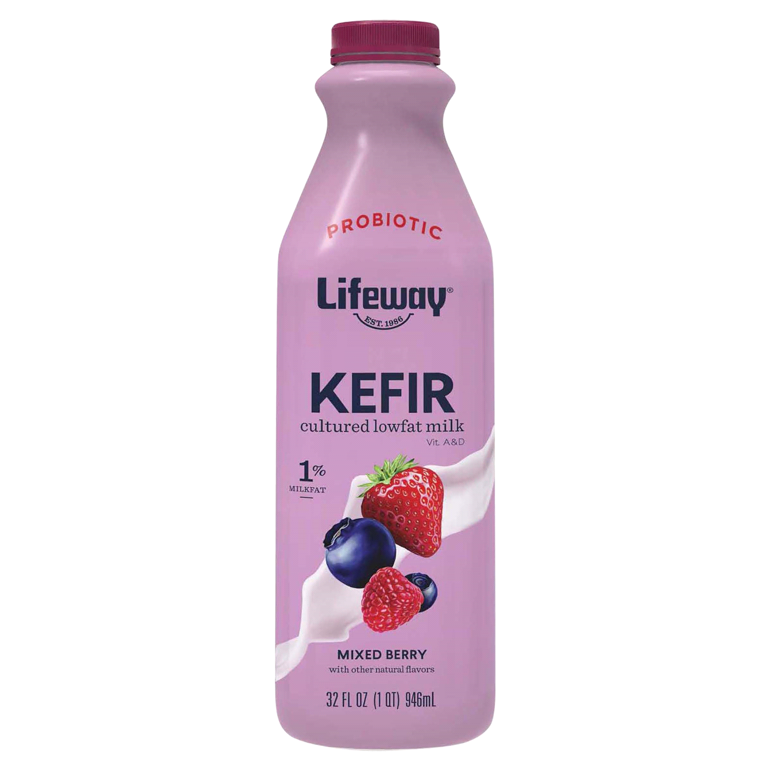 slide 1 of 2, Lifeway Mixed Berry Kefir 32 fl oz, 32 fl oz