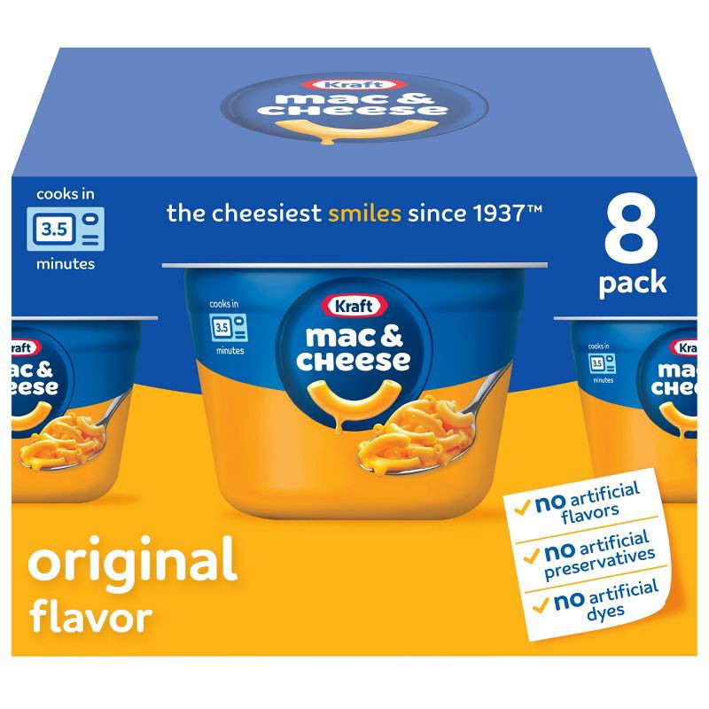 slide 1 of 19, Kraft Original Mac and Cheese Cups Easy Microwavable Dinner - 16.4oz/8ct, 16.4 oz, 8 ct