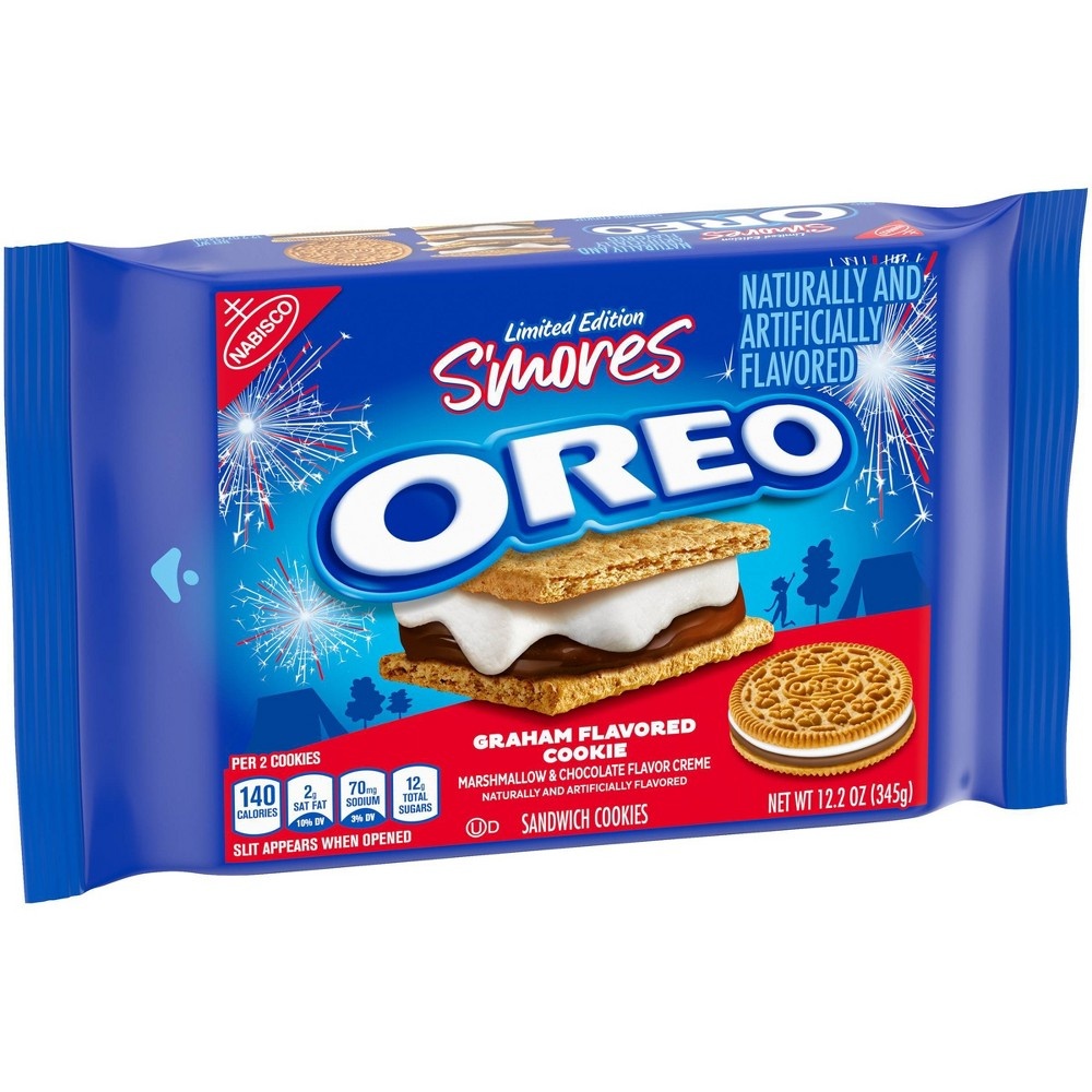 slide 2 of 7, Oreo S'mores Sandwich Cookies Family Size, 12.2 oz